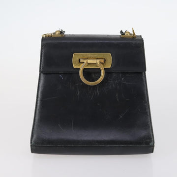 Salvatore Ferragamo Gancini Vala Bag Leather 3Set Beige Black white Auth 142965 - 0