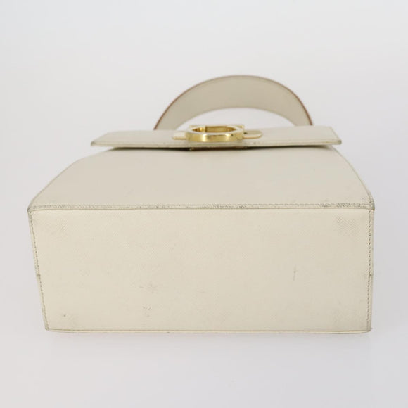 Salvatore Ferragamo Gancini Vala Bag Leather 3Set Beige Black white Auth 142965