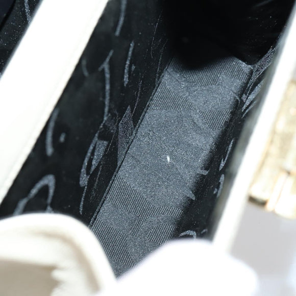 Salvatore Ferragamo Gancini Vala Bag Leather 3Set Beige Black white Auth 142965