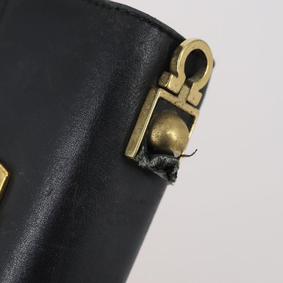 Salvatore Ferragamo Gancini Vala Bag Leather 3Set Beige Black white Auth 142965