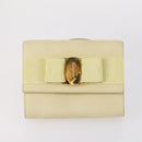 Salvatore Ferragamo Gancini Vala Bag Leather 3Set Beige Black white Auth 142965-9