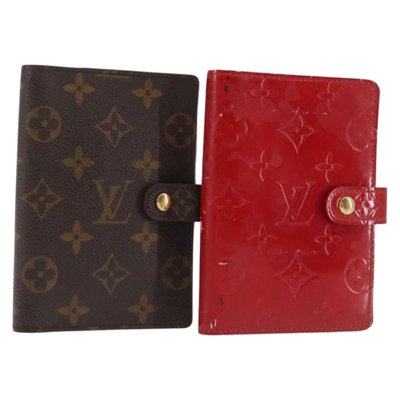 LOUIS VUITTON Monogram Vernis Agenda PM Day Planner Cover 2Set LV Auth 142966