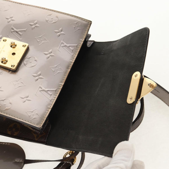 LOUIS VUITTON Monogram Vernis Spring Street PM Bag Silver M90567 LV Auth 142967V