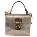 LOUIS VUITTON Monogram Vernis Spring Street PM Bag Silver M90567 LV Auth 142967V-2