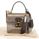 LOUIS VUITTON Monogram Vernis Spring Street PM Bag Silver M90567 LV Auth 142967V-27