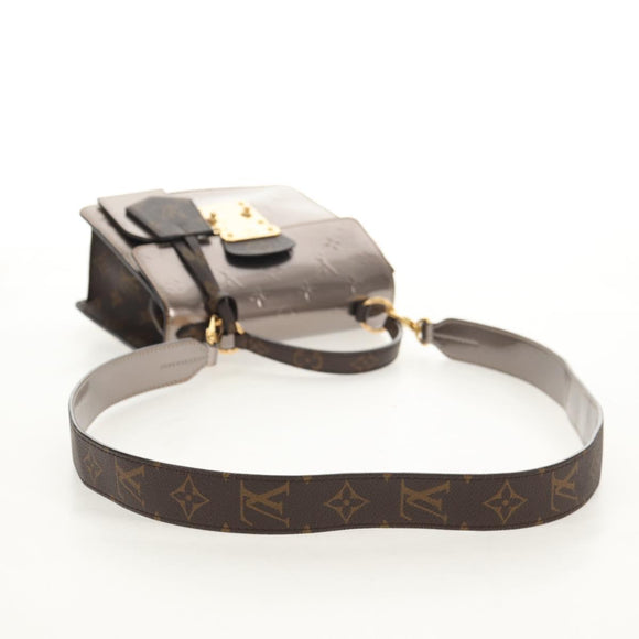 LOUIS VUITTON Monogram Vernis Spring Street PM Bag Silver M90567 LV Auth 142967V