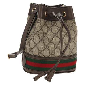 GUCCI GG Supreme Web Sherry Offdia Mini Bucket Bag PVC 550620 Auth 142976SAM
