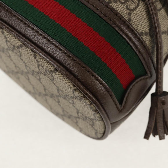 GUCCI GG Supreme Web Sherry Offdia Mini Bucket Bag PVC 550620 Auth 142976SAM