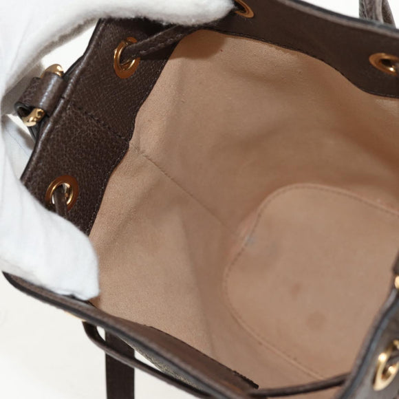 GUCCI GG Supreme Web Sherry Offdia Mini Bucket Bag PVC 550620 Auth 142976SAM