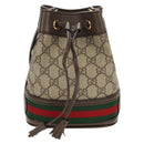 GUCCI GG Supreme Web Sherry Offdia Mini Bucket Bag PVC 550620 Auth 142976SAM-13