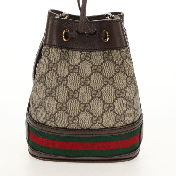 GUCCI GG Supreme Web Sherry Offdia Mini Bucket Bag PVC 550620 Auth 142976SAM