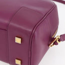 LOEWE Americana 28 Studio Ghibli Hand Bag Leather 2way Purple Auth 142978SAM-16