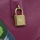 LOEWE Americana 28 Studio Ghibli Hand Bag Leather 2way Purple Auth 142978SAM-19