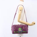 LOEWE Americana 28 Studio Ghibli Hand Bag Leather 2way Purple Auth 142978SAM-27