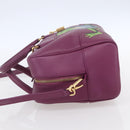 LOEWE Americana 28 Studio Ghibli Hand Bag Leather 2way Purple Auth 142978SAM-3