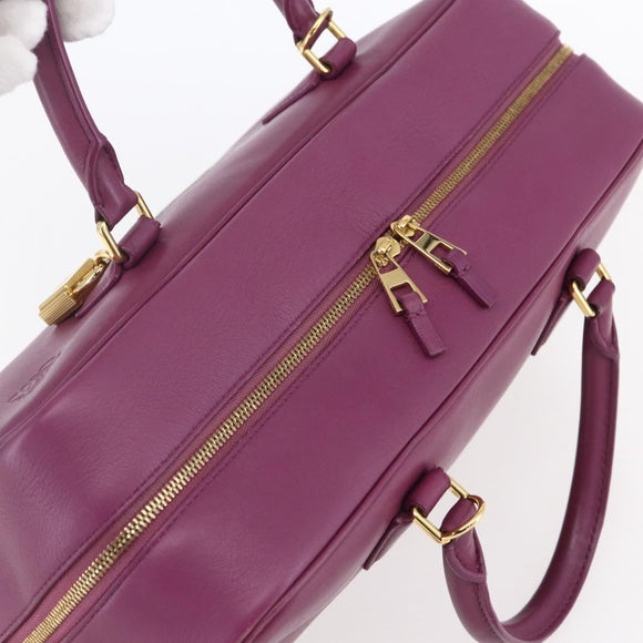 LOEWE Americana 28 Studio Ghibli Hand Bag Leather 2way Purple Auth 142978SAM