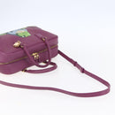 LOEWE Americana 28 Studio Ghibli Hand Bag Leather 2way Purple Auth 142978SAM-8