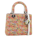 Christian Dior Lady Dior Bag Tweed 2way Multicolor Silver Auth 142980SM-1