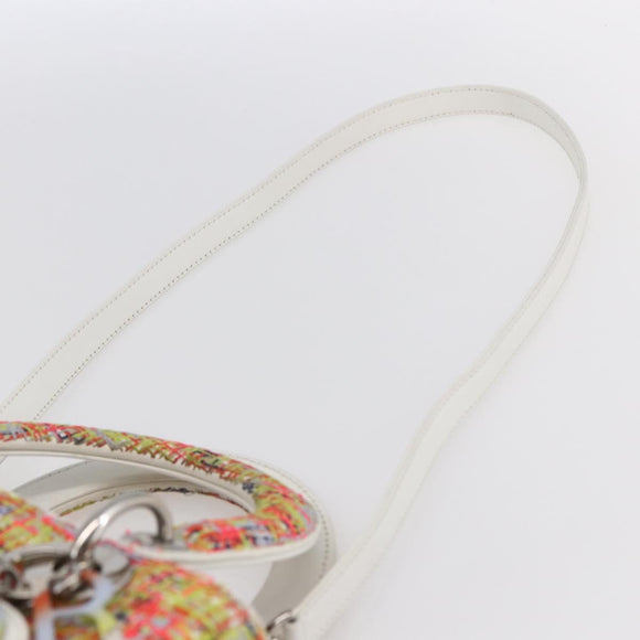 Christian Dior Lady Dior Bag Tweed 2way Multicolor Silver Auth 142980SM