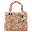 Christian Dior Lady Dior Bag Tweed 2way Multicolor Silver Auth 142980SM-13