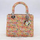 Christian Dior Lady Dior Bag Tweed 2way Multicolor Silver Auth 142980SM-12