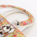 Christian Dior Lady Dior Bag Tweed 2way Multicolor Silver Auth 142980SM-14
