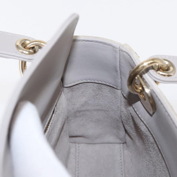 Christian Dior Lady Dior Beads Hand Bag Leather Multicolor Gold Auth 142981SM