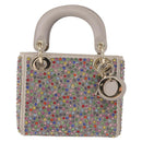Christian Dior Lady Dior Beads Hand Bag Leather Multicolor Gold Auth 142981SM-2
