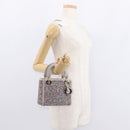 Christian Dior Lady Dior Beads Hand Bag Leather Multicolor Gold Auth 142981SM-22