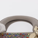 Christian Dior Lady Dior Beads Hand Bag Leather Multicolor Gold Auth 142981SM-8