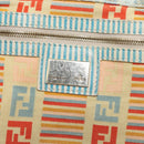 FENDI Zucchino Canvas Mamma Baguette Shoulder Bag Light Blue Gold Auth 142982-18