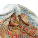 FENDI Zucchino Canvas Mamma Baguette Shoulder Bag Light Blue Gold Auth 142982-21