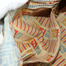 FENDI Zucchino Canvas Mamma Baguette Shoulder Bag Light Blue Gold Auth 142982-23