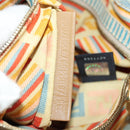 FENDI Zucchino Canvas Mamma Baguette Shoulder Bag Light Blue Gold Auth 142982-24