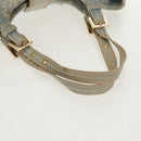 FENDI Zucchino Canvas Mamma Baguette Shoulder Bag Light Blue Gold Auth 142982-7