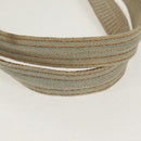 FENDI Zucchino Canvas Mamma Baguette Shoulder Bag Light Blue Gold Auth 142982-8