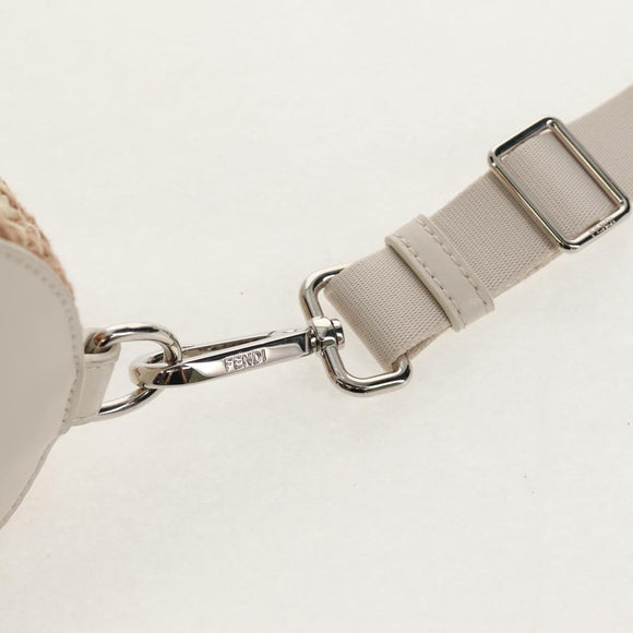 FENDI Zucca Canvas Flessenhouder Tas Riet 2way Zilver Bruin Auth 142983SAV