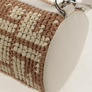 FENDI Zucca Canvas Bottle Holder Bag Straw 2way Silver Brown Auth 142983SAV-19