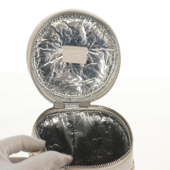 FENDI Zucca Canvas Bottle Holder Bag Straw 2way Silver Brown Auth 142983SAV