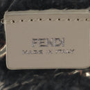 FENDI Zucca Canvas Flessenhouder Tas Riet 2way Zilver Bruin Auth 142983SAV-24