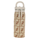 FENDI Zucca Canvas Flessenhouder Tas Riet 2way Zilver Bruin Auth 142983SAV-13