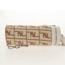 FENDI Zucca Canvas Flessenhouder Tas Riet 2way Zilver Bruin Auth 142983SAV-4