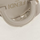 FENDI Zucca Canvas Flessenhouder Tas Riet 2way Zilver Bruin Auth 142983SAV-7