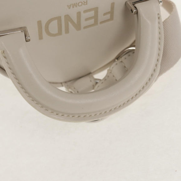 FENDI Zucca Canvas Flessenhouder Tas Riet 2way Zilver Bruin Auth 142983SAV