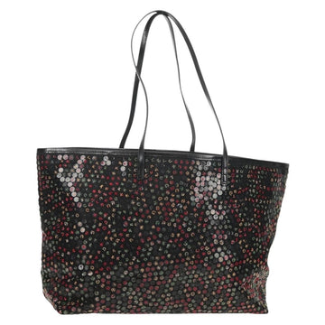FENDI Sequin Tote Bag Nylon Black Auth 142984V