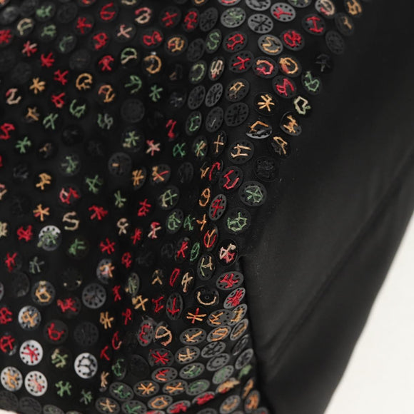 FENDI Sequin Tote Bag Nylon Black Auth 142984V