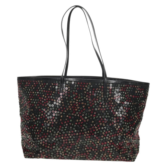 FENDI Sequin Tote Bag Nylon Black Auth 142984V