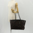 FENDI Sequin Tote Bag Nylon Black Auth 142984V-24