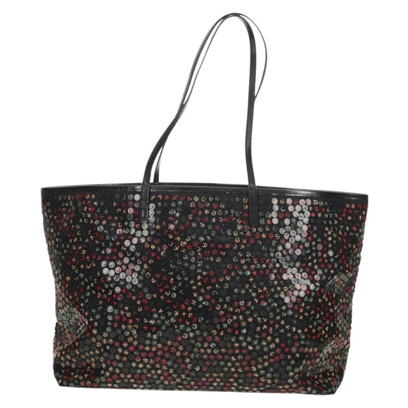 FENDI Sequin Tote Bag Nylon Black Auth 142984V