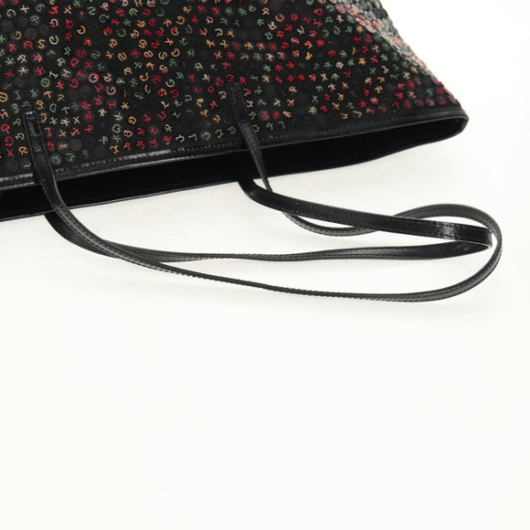 FENDI Sequin Tote Bag Nylon Black Auth 142984V